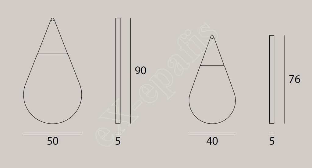 Καθρέπτες Σταγόνες Target Point - Διαστάσεις